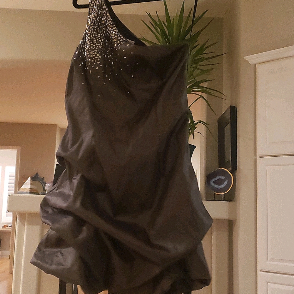 Cache Puff One Sleeve Evening Gown TINY flaw sz 12